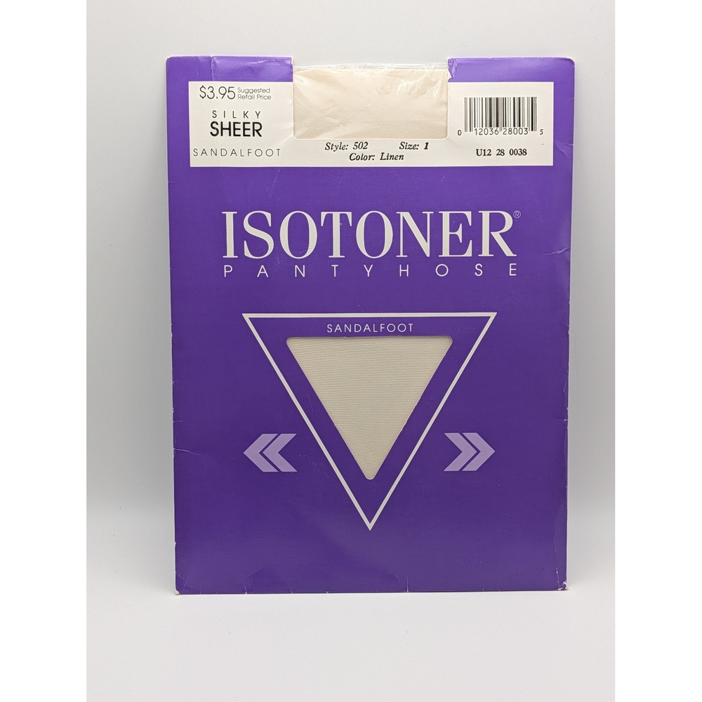 VTG 1988 Isotoner Silky Sheer Sandalfoot Pantyhose Linen Size 1 Style 502 NOS